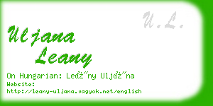 uljana leany business card